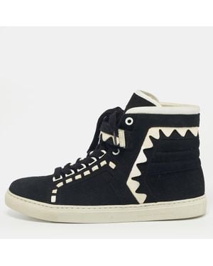 Sophia Webster Suede And Patent Leather Riko Sneakers - Blue