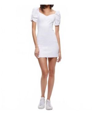 Alice + Olivia Mimi Denim Mini Dress - White