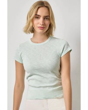 Lilla P Ribbed Slub Crewneck Tee - White