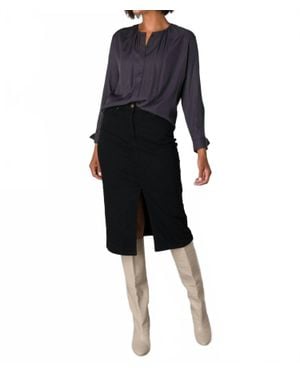 YEST Oekje Round Neck Blouse - Blue