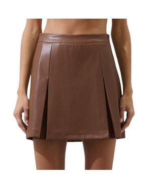 Sugarlips Anisa Leather Calera Mini Skirt - Brown