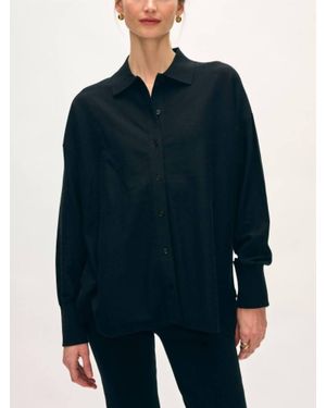 White + Warren Superfine Organic Cotton Shirt - Blue