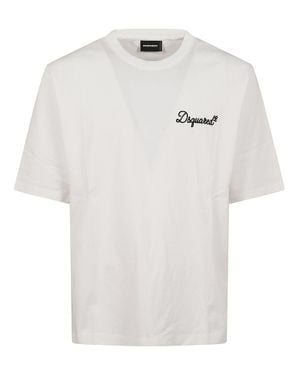 DSquared² Loose Cotton Printed T-Shirt - White