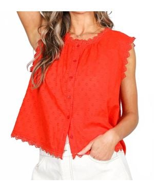 Vine & Love Laurel Sleeveless Top - Red