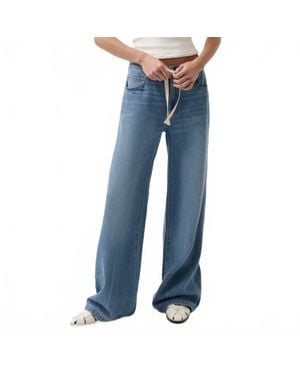 Pistola Jadyn Mid Rise Drawstring Palazzo Jean - Blue