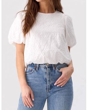 Greylin Lisette Eyelet Cotton Blouse - White