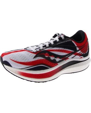 Saucony Endorphin Cushioned Footbed Performance Running Shoes - Red