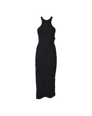 Courreges 90's Cotton Scuba Long Dress - Black