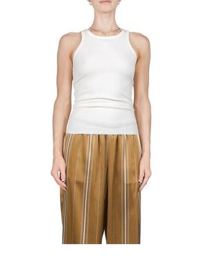 ÉTERNE High Neck Fitted Tank - White