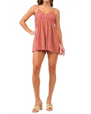 Another Love Amalfi Crochet Romper - Orange
