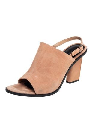 Alexander Wang Suede Cole Slingback Sandals - Natural