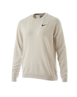 Nike Tour Golf Sweater Classic Fit Crew Neck Pullover Dsgl691 - White