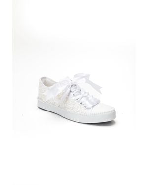 Forever & Always Shoes Marvelle Pearl Lace Bridal Sneaker - White