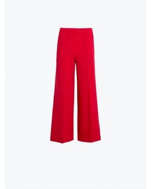 Vilagallo Wide Leg Pant With Seaming - Red