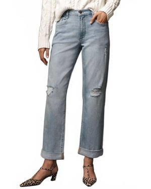 Pilcro Baggy Relaxed High-Rise Slim Boyfriend Jeans - Blue