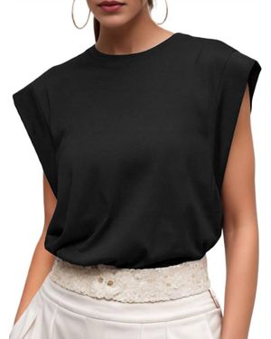 Rosa Clothing Cap Sleeve Top - Black