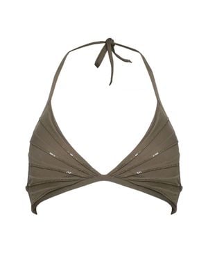 La Perla Sequin Bikini Top - Gray