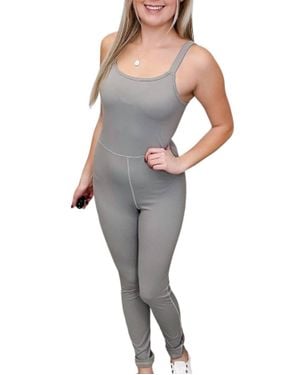 Wishlist Balanced Life Fitted Jumpsuit - Gray