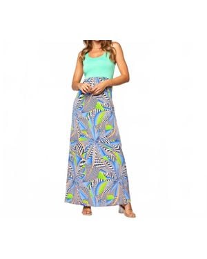 Tyche Tropical Getaway Maxi Dress - Blue