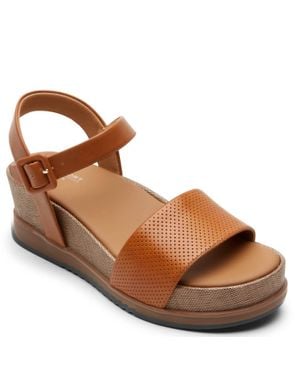 Rockport Delanie Open Toe Platform Sandal - Brown