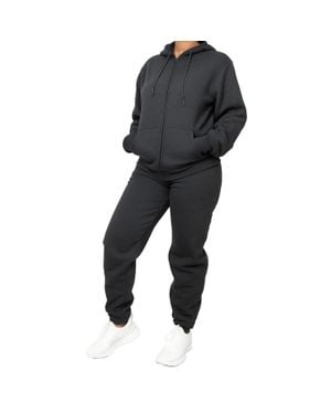 Blu Rock Loose Fit Full-Zip Hoodie And Jogger Sweatpants Matching, 2-Piece Set - Black