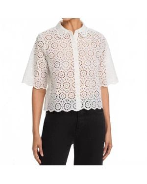 FRAME The Petal Eyelet Shirt - White