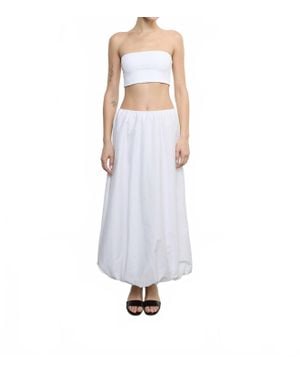 Enza Costa Poplin Bubble Skirt - White