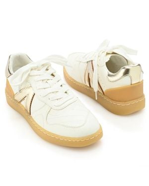 MIA "Vesta" Faux Leather Lace-Up Sneakers - Metallic