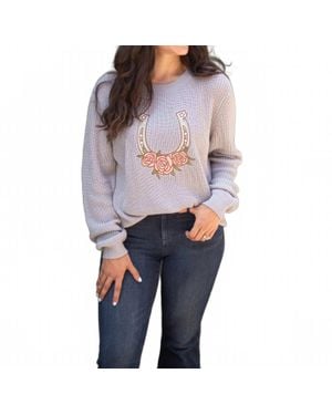 Layerz Clothing Daphne Crew Neck Sweater - Blue