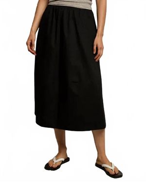 PERFECTWHITETEE Minka Poplin Midi Skirt - Black