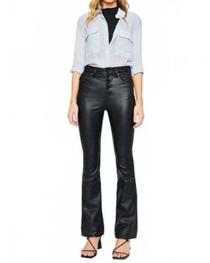 Kancan High Rise Faux Leather Bootcut Pants - Gray