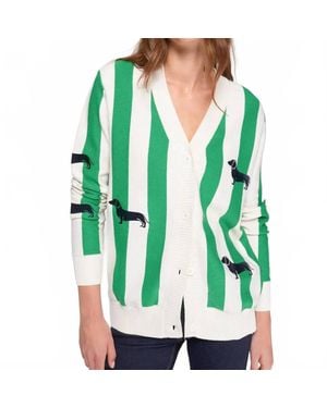 Vilagallo Stripe Dachshunds Cardigan - Green