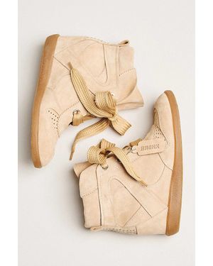 Bronx Jae-Yy Suede Wedge Sneakers - Natural