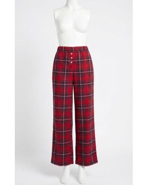 Z Supply Hangout Plaid Lounge Pant - Red