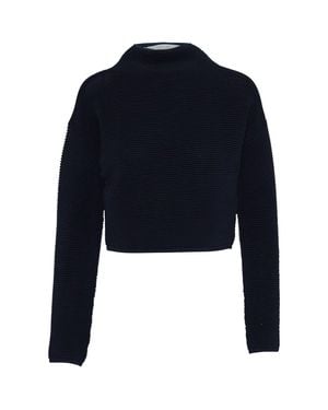Dion Lee Mock Neck Rib Knit Sweater - Blue