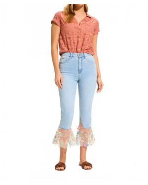 Fdj Suzanne Flair Crop Denim Jeans - Blue