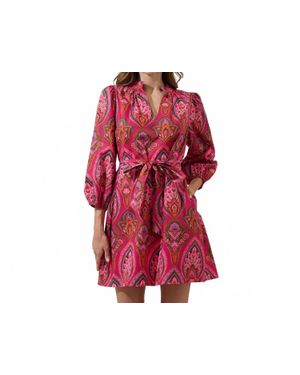Sugarlips Azura Floral Poplin Mini Dress - Red