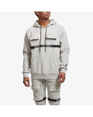8 & 9MFG Strapped Up Fleece Hoodie - Gray