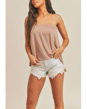 Sadie & Sage Tube Slit Back Top - Gray