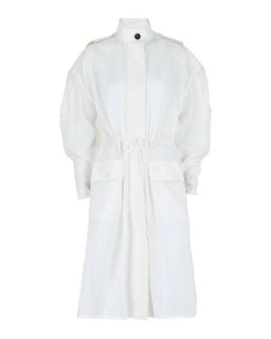 Ferragamo Long-Sleeved Hooded Trench Coat - White