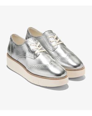 Cole Haan Grand City W31494 Oxford Leather Platform Shoes Zogg402 - White