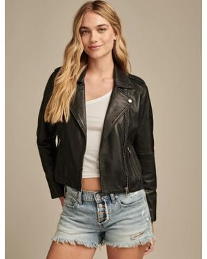 Lucky Brand Classic Leather Moto Jacket - Pink