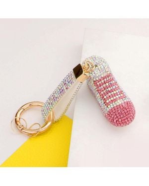 Fashnzfab Rhinestone Pave Sneaker Keychain - Pink
