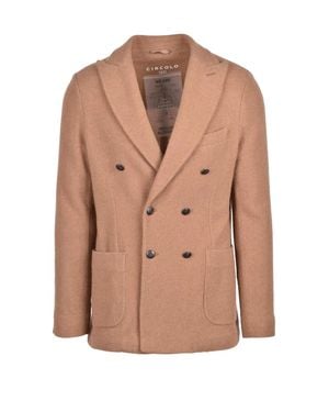 Circolo 1901 Double-Breasted Virgin Wool-Blend Blazer - Natural