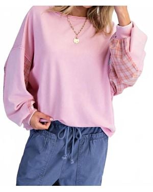 Easel Just Winging It Cotton Blend Dolman Sleeve Top - Pink