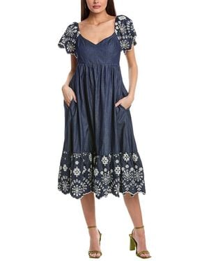 Allison Claire Midi Dress - Blue