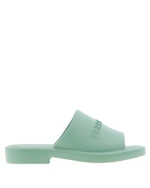 Ferragamo Ferragamo Giuneva Logo Embossed Slides, Size 7 - Green