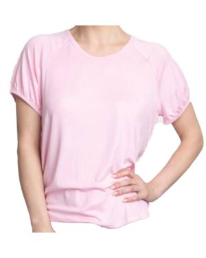 Muk Luks Solid Shirt Sleeve Top - Pink