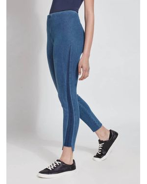 Lyssé Denim Legging With Stripe - Blue