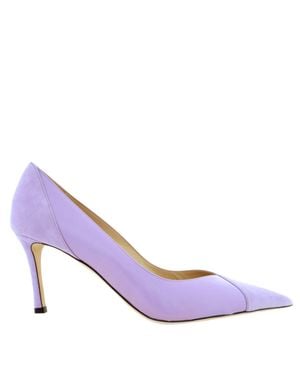 Jimmy Choo Cass 75 Mixed Leather Pumps - Purple